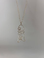 Silver Plated Pendant Necklace - Spiral Fish