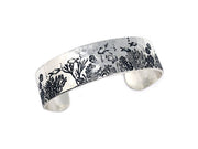 Coral Reef Silver Engraved Cuff Bracelet