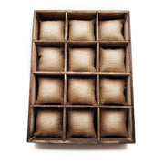 Wooden Tray and Natural Burlap Cushions
