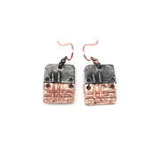 Pewter Earrings - Hatched Rectangles
