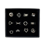 Silver Plated Adjustable Ring Prepack - 12 Rings