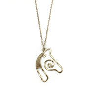 Gold Plated Pendant Necklace - Horse