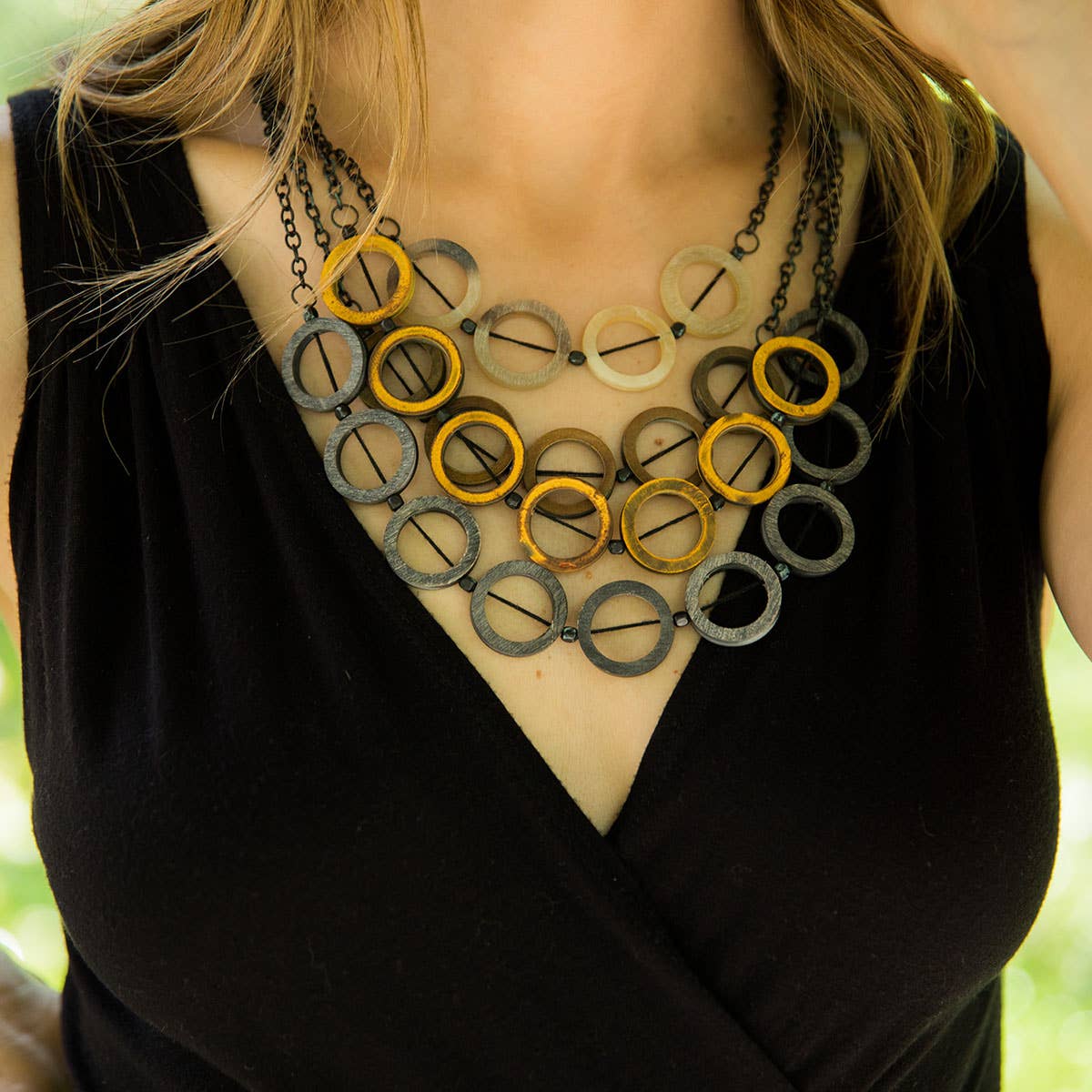 Omala Autumn Neutrals Collection Necklace - Open Circles