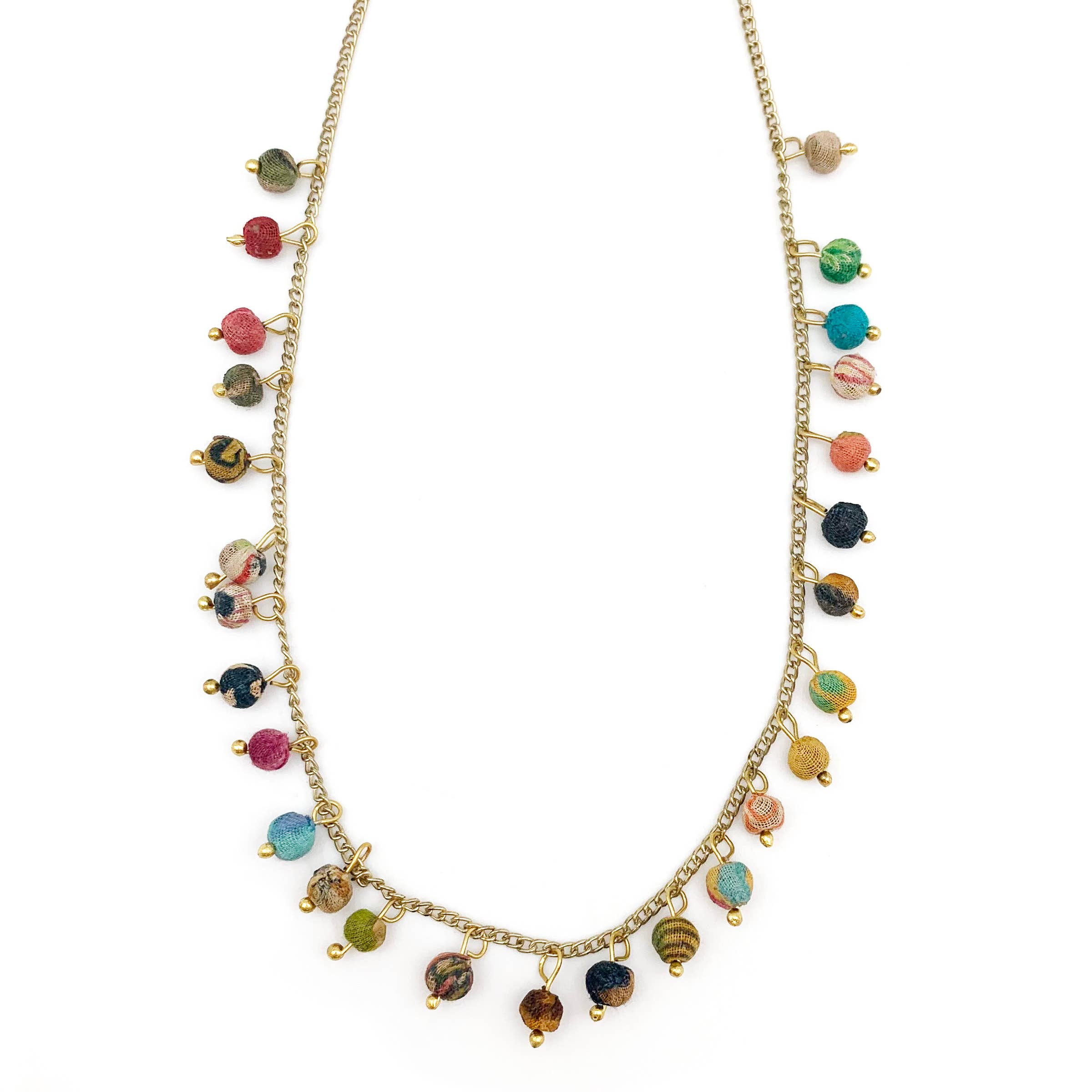 Aasha Beaded Kantha Handcrafted  Short Necklace