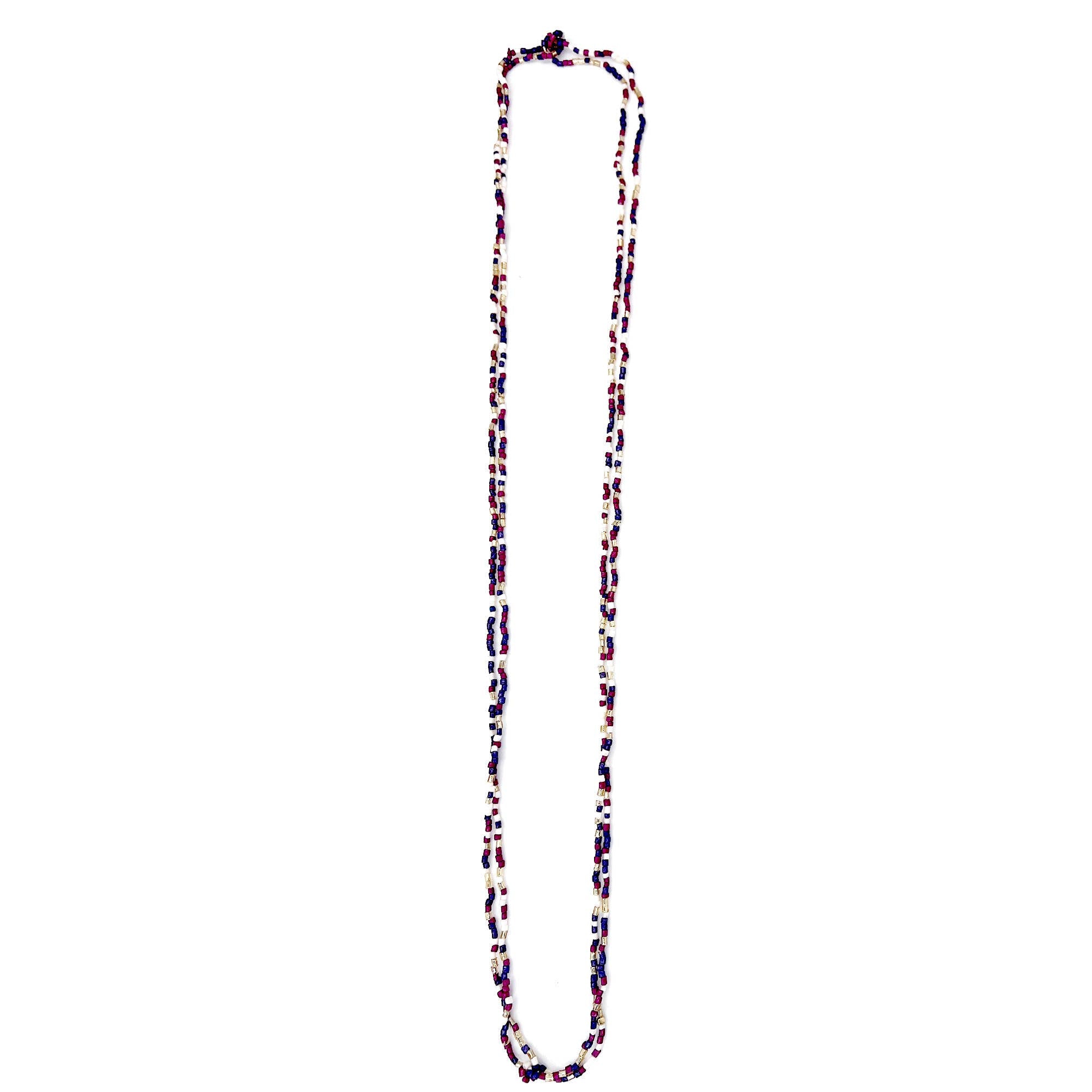 Seed Bead Long Multi-Strand Necklaces- Multiple Color Styles