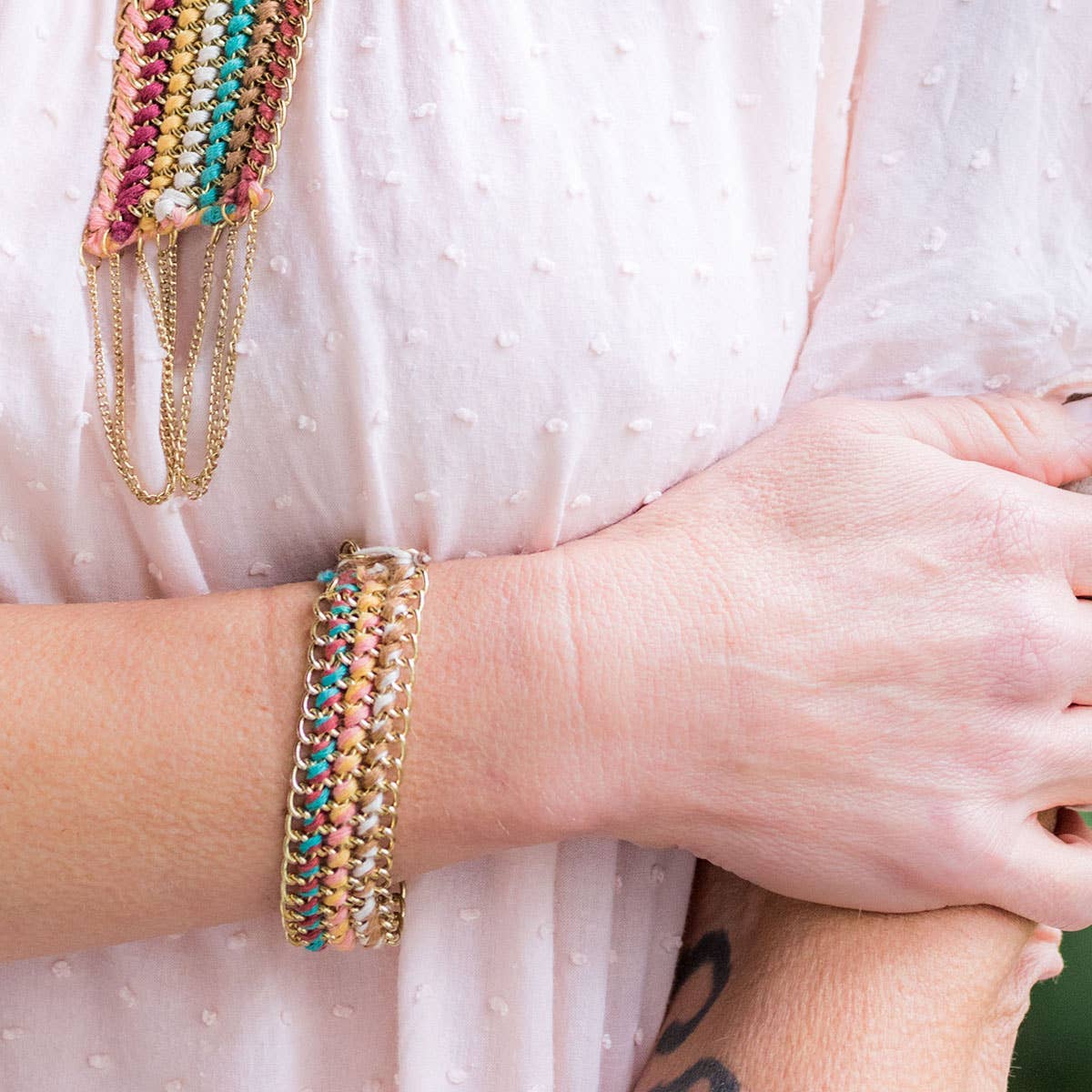 Sachi Warp & Weft Collection Bracelet - Woven Chain Bracelet