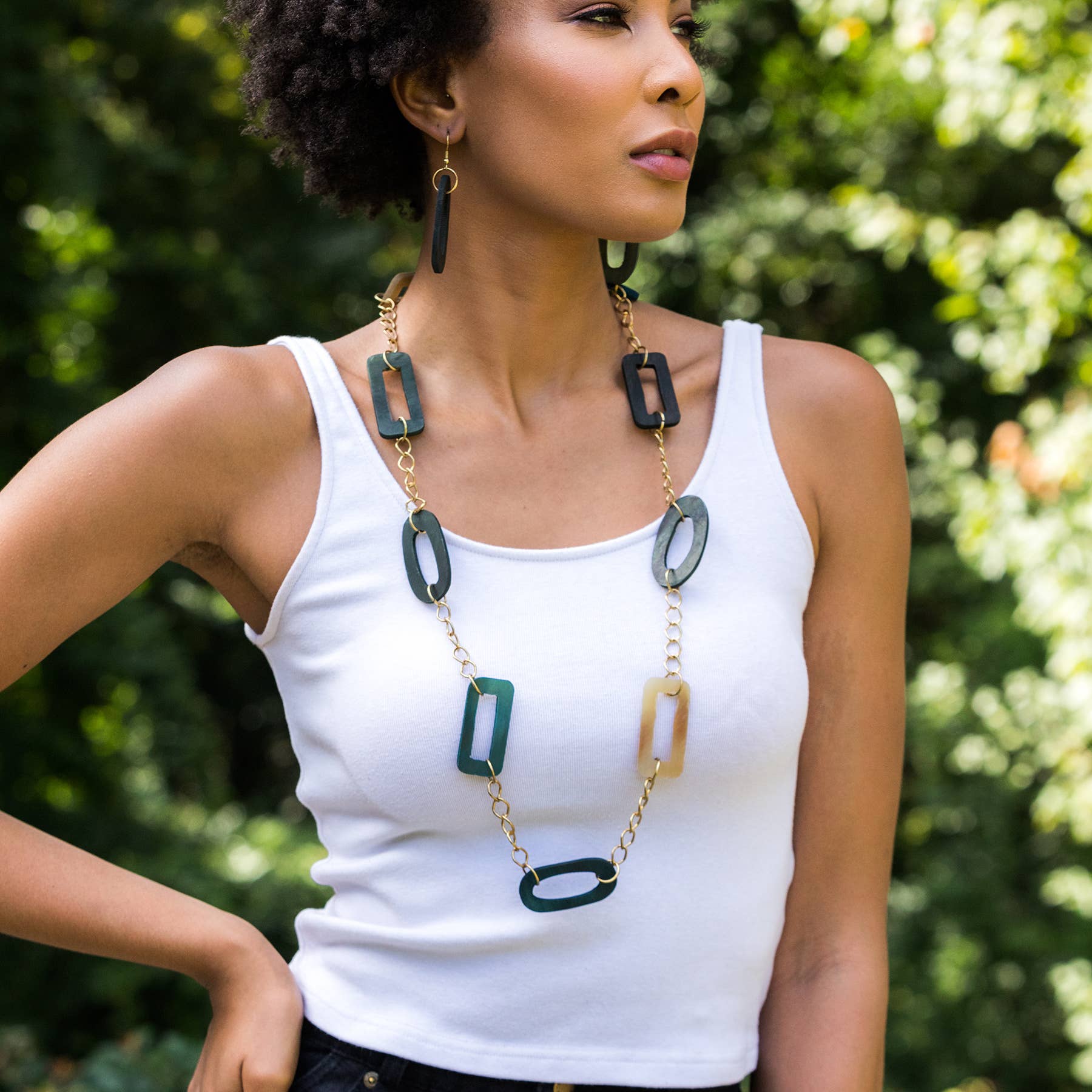 Omala Misty Greens Collection Necklace - Station Necklace
