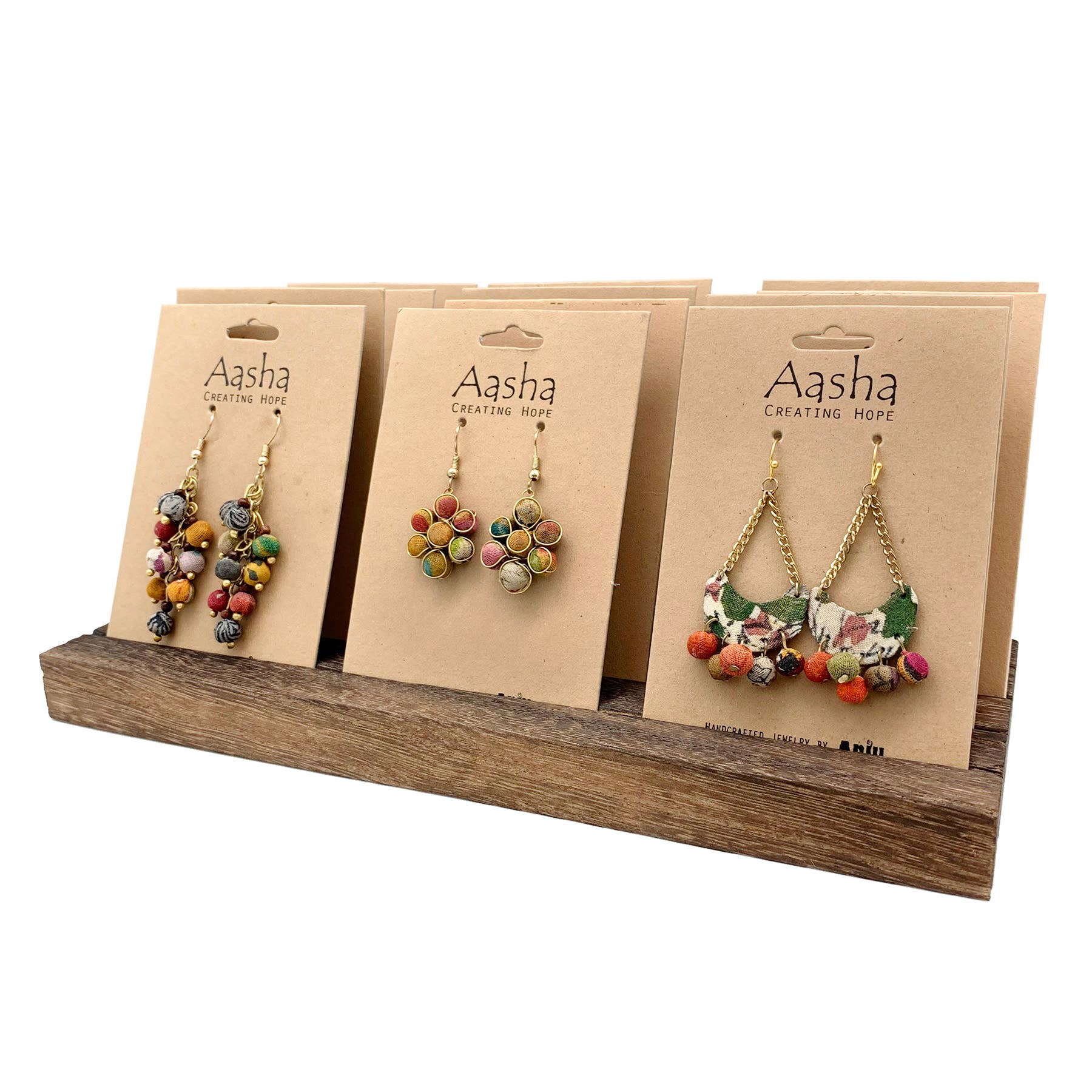 Aasha 12 Assorted Earrings with Slotted Display