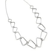 Silver Plated Necklace - Long Trapezoid Links
