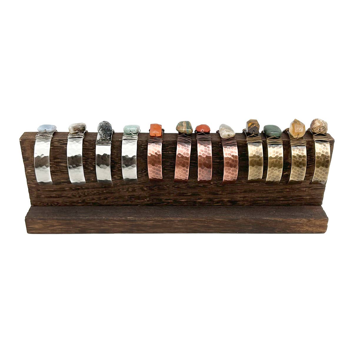Banjara Hammered Cuffs With Stones and Display Prepack