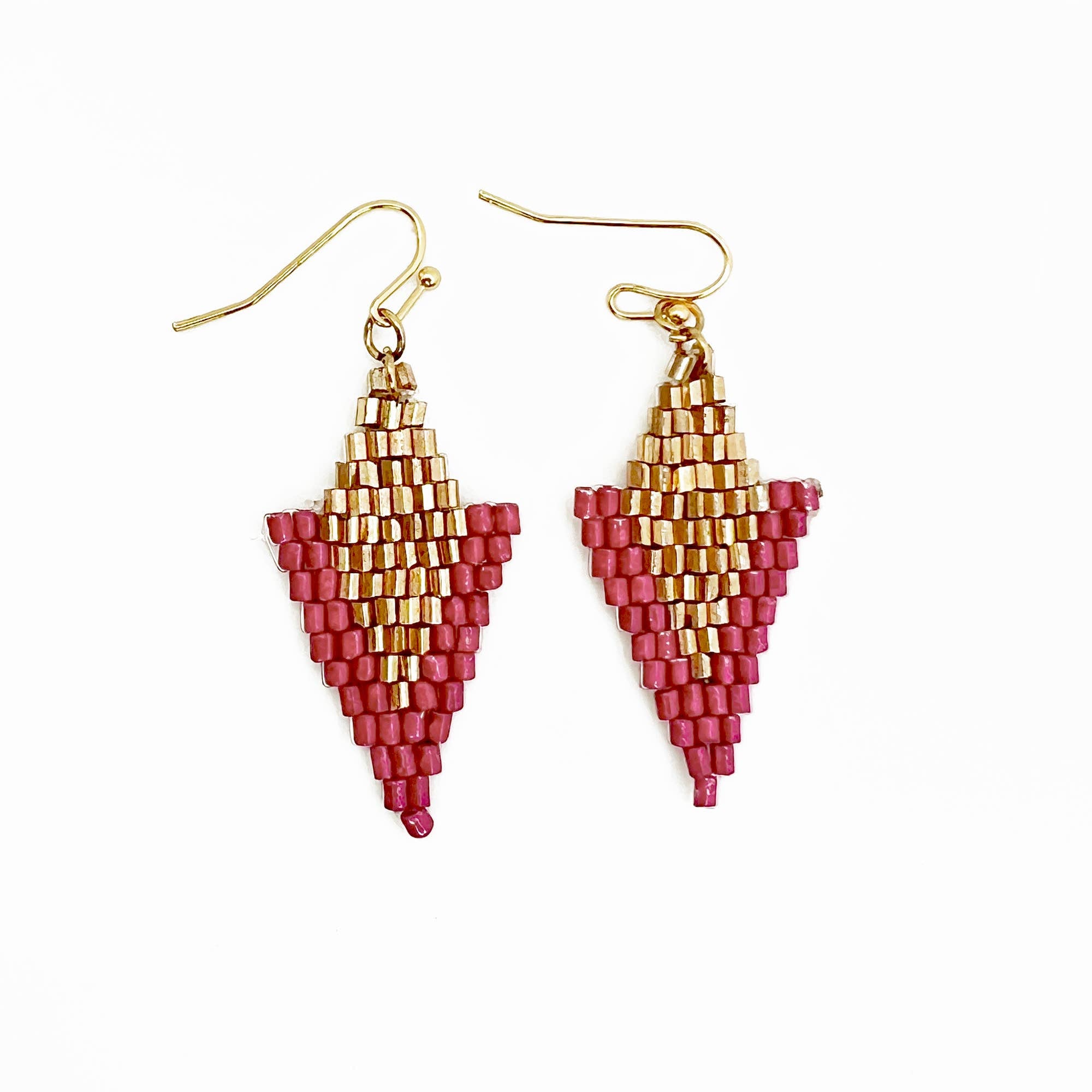Seed Bead Arrowhead Earrings - Multiple Color Styles
