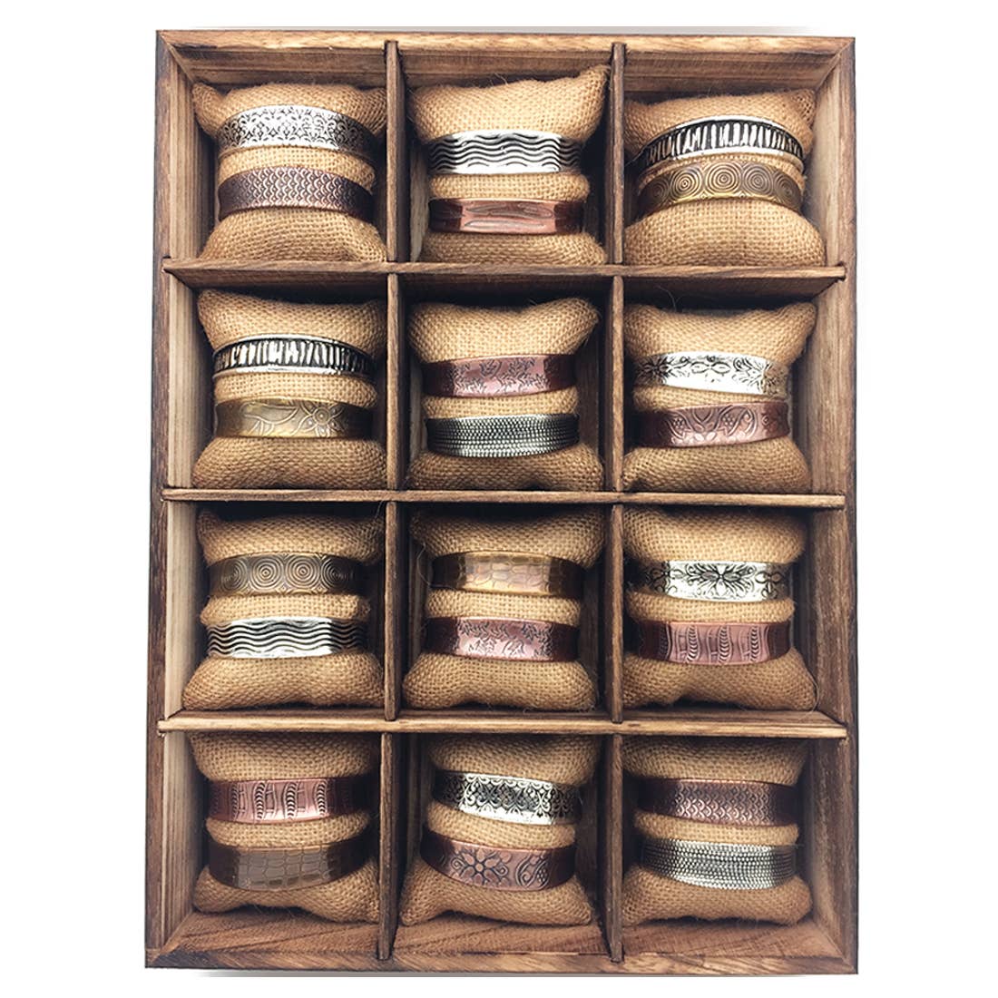 Wooden Tray and Natural Burlap Cushions