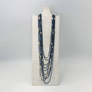 Seed Bead Multi-Strand Necklace - Midnight Blue