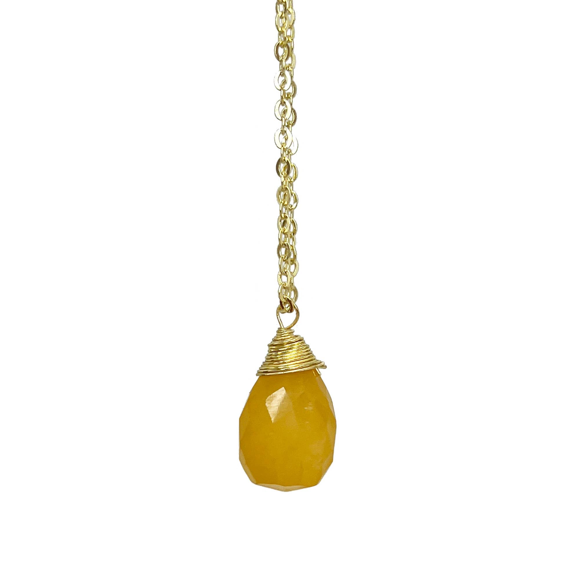 16 Tear Drop Faceted Stone Necklace Pre-Pack with Display
