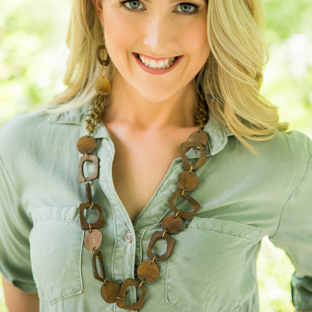 Omala Autumn Neutrals Collection Necklace - Beads and Chains