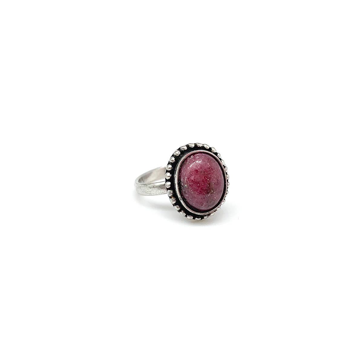 Kashi Semiprecious Small Stone Ring - Rhodonite – Anju - Wholesale