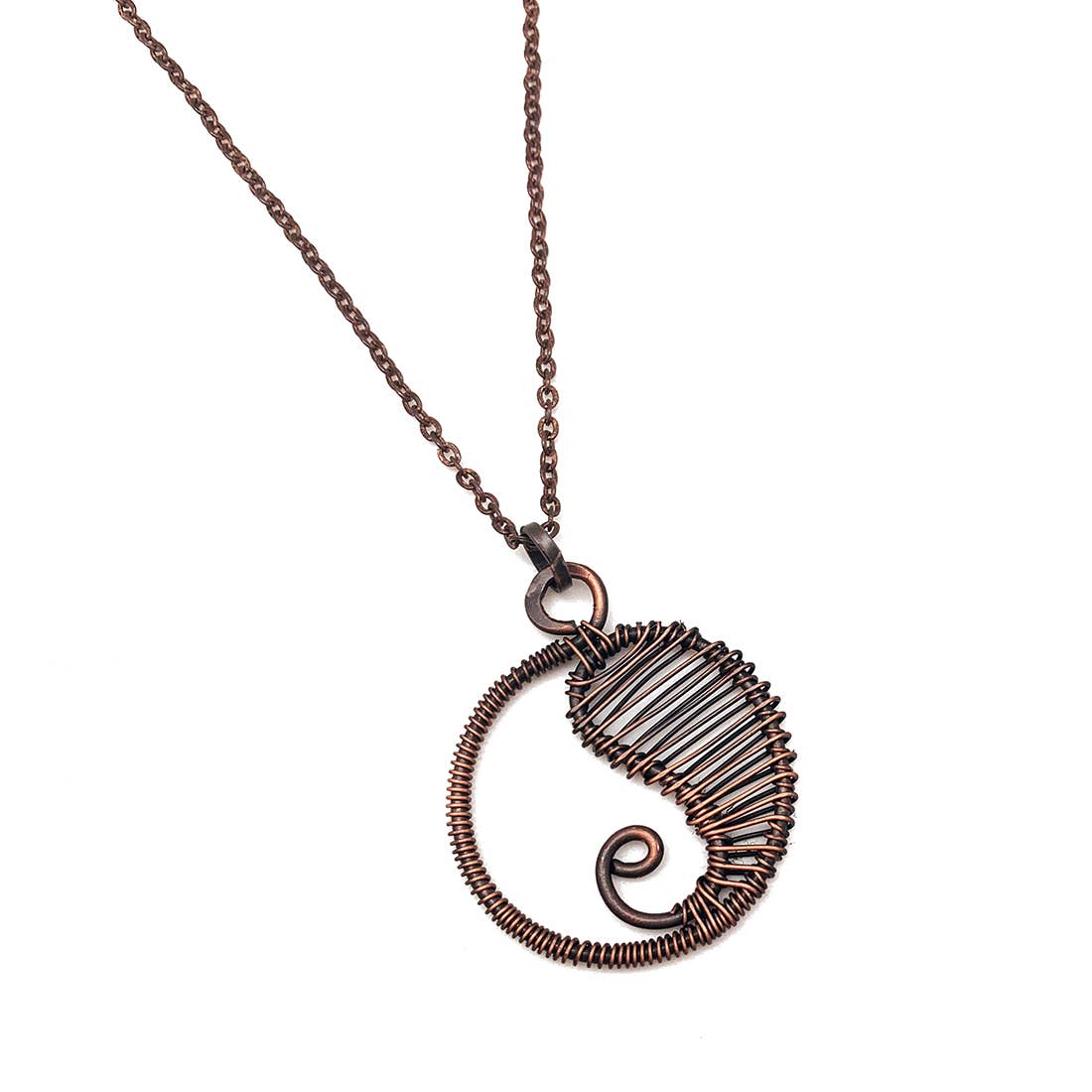 Banjara Wire Wrapped Copper Yin Yang Necklace
