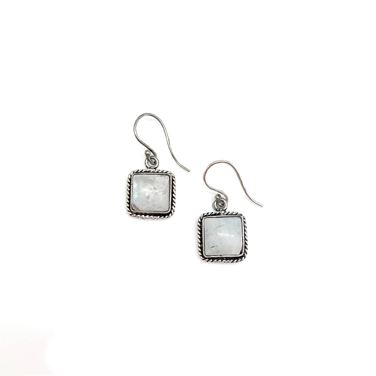 Handcrafted Semiprecious Small Stone Earrings - Moonstone