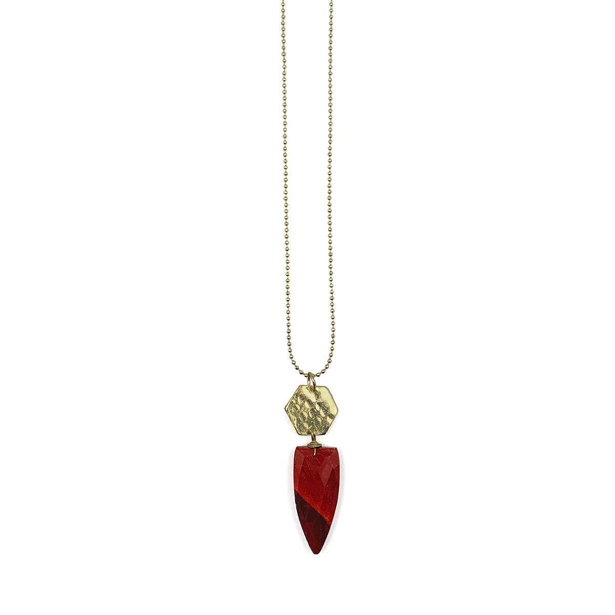 Akriti Gold and Large Faceted Mookite Necklace