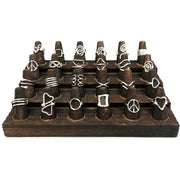 Silver Plated Rings Prepack With Wooden Display - 24 Rings