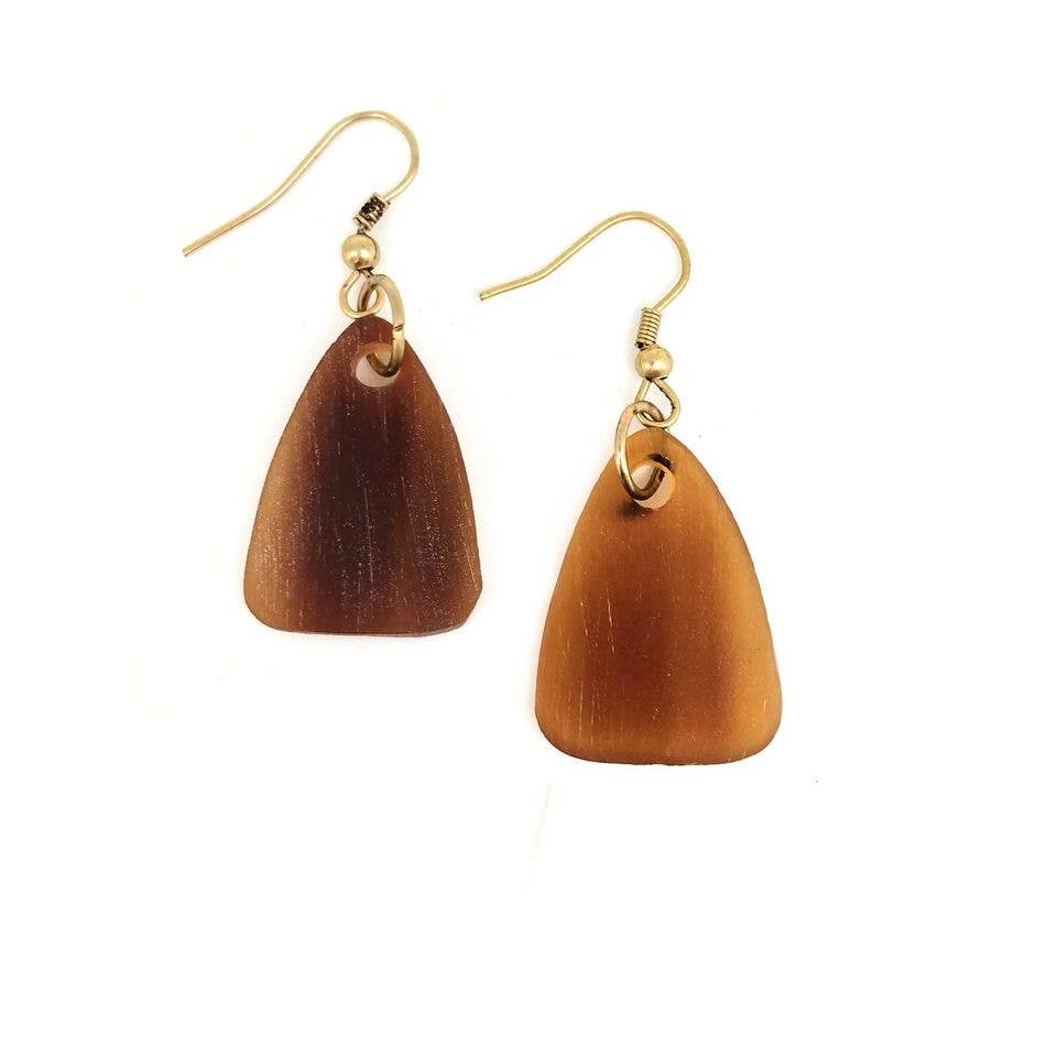 Omala Natural Beige Collection Earrings - Rounded Triangles