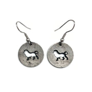 Pewter Earrings - Lion Cutout