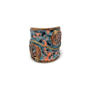 Brass Patina Yin Yang Oval Ring
