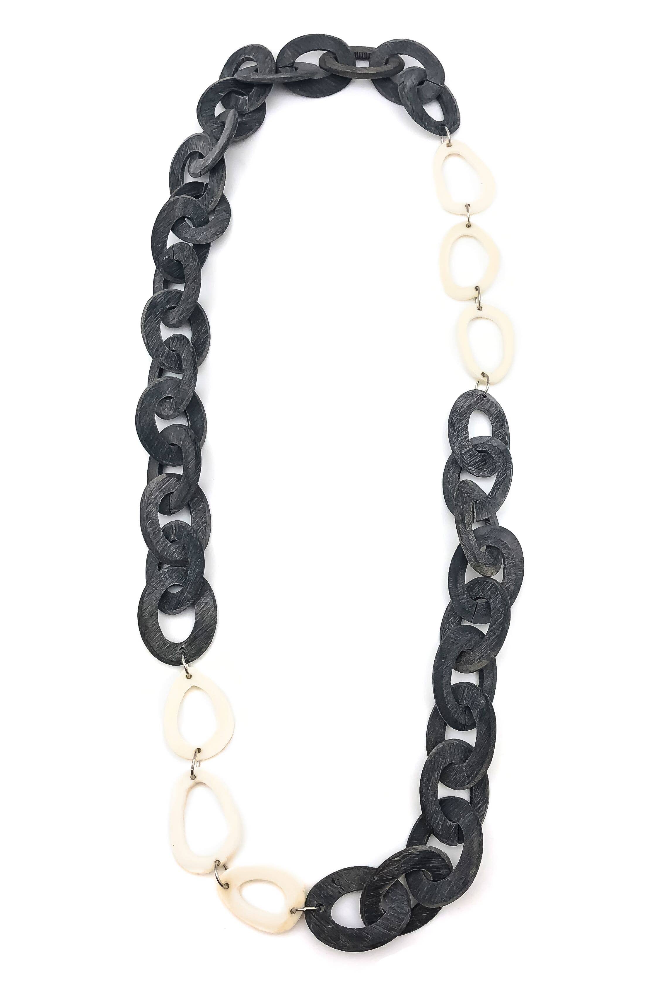 Omala Silver Fog Collection Necklace - Two Color Links