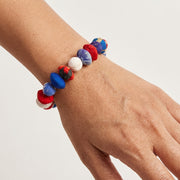 Aasha Bold Patriotic Stretch Kantha Handcrafted Bracelet