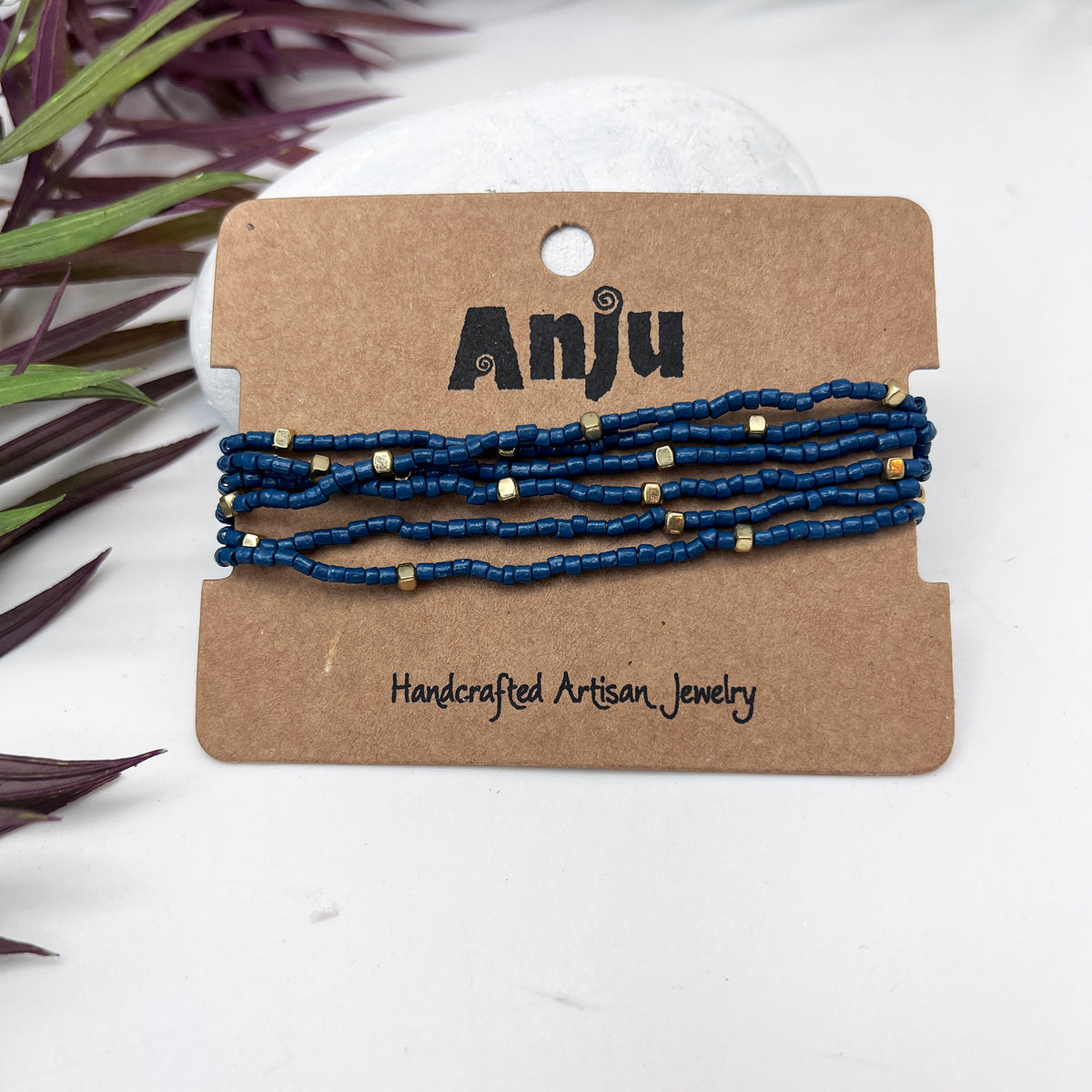 Seedbead Stretchy Bunch Bracelets - Blue