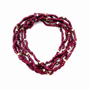 Seedbead Stretchy Bunch Bracelets - Burgundy