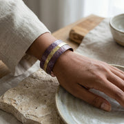 Handcrafted Rustic Copper Patina Bracelet - Plum Band