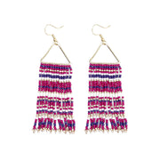 Seed Bead Color Waterfall Earrings - Multiple Color Styles