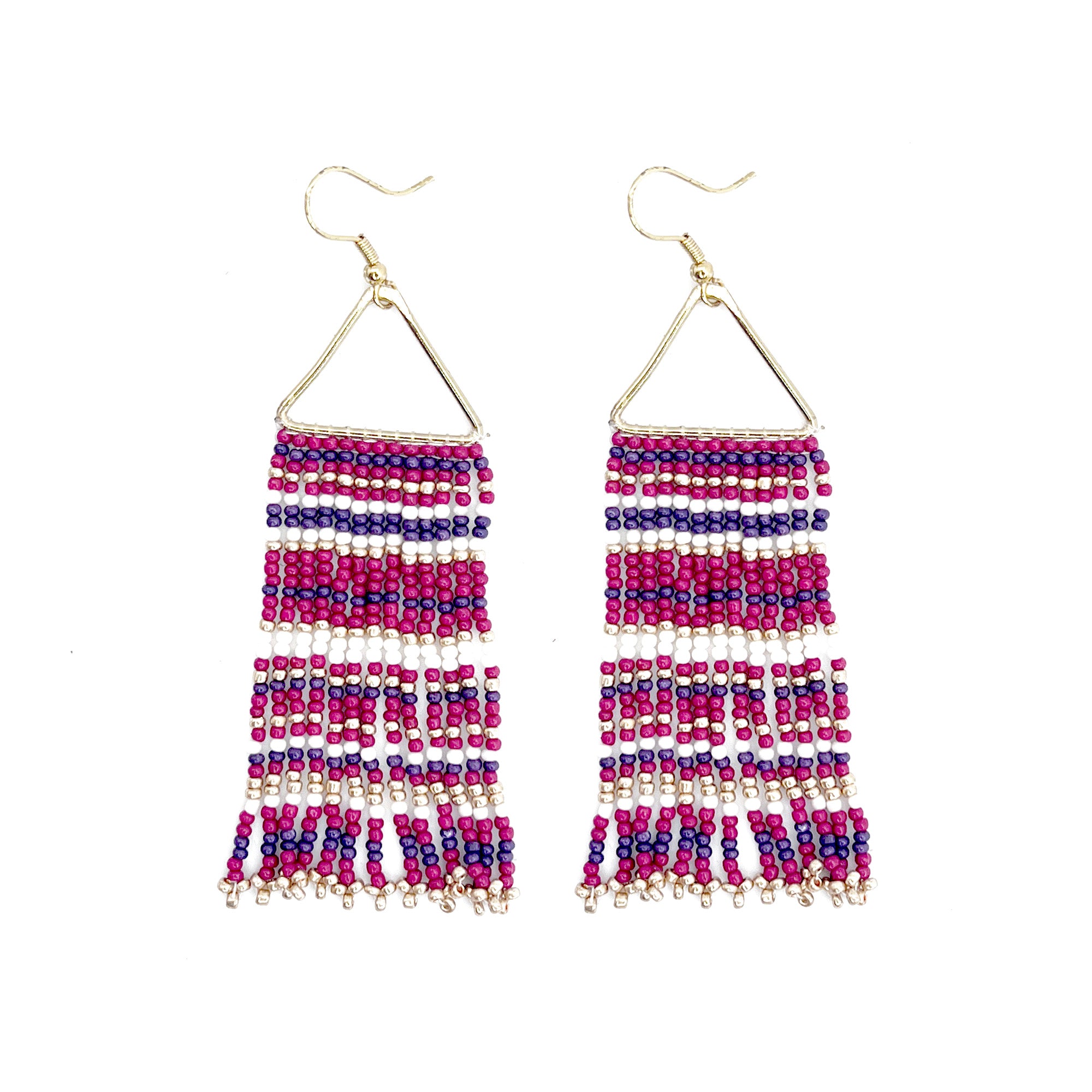 Seed Bead Color Waterfall Earrings - Multiple Color Styles