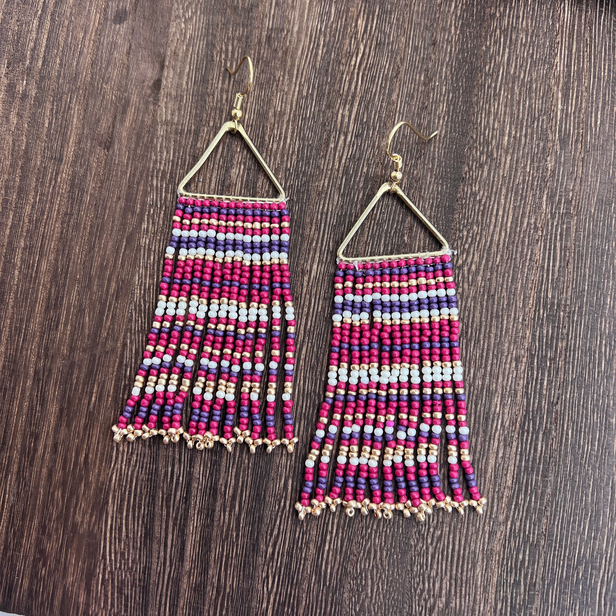 Seed Bead Color Waterfall Earrings - Multiple Color Styles