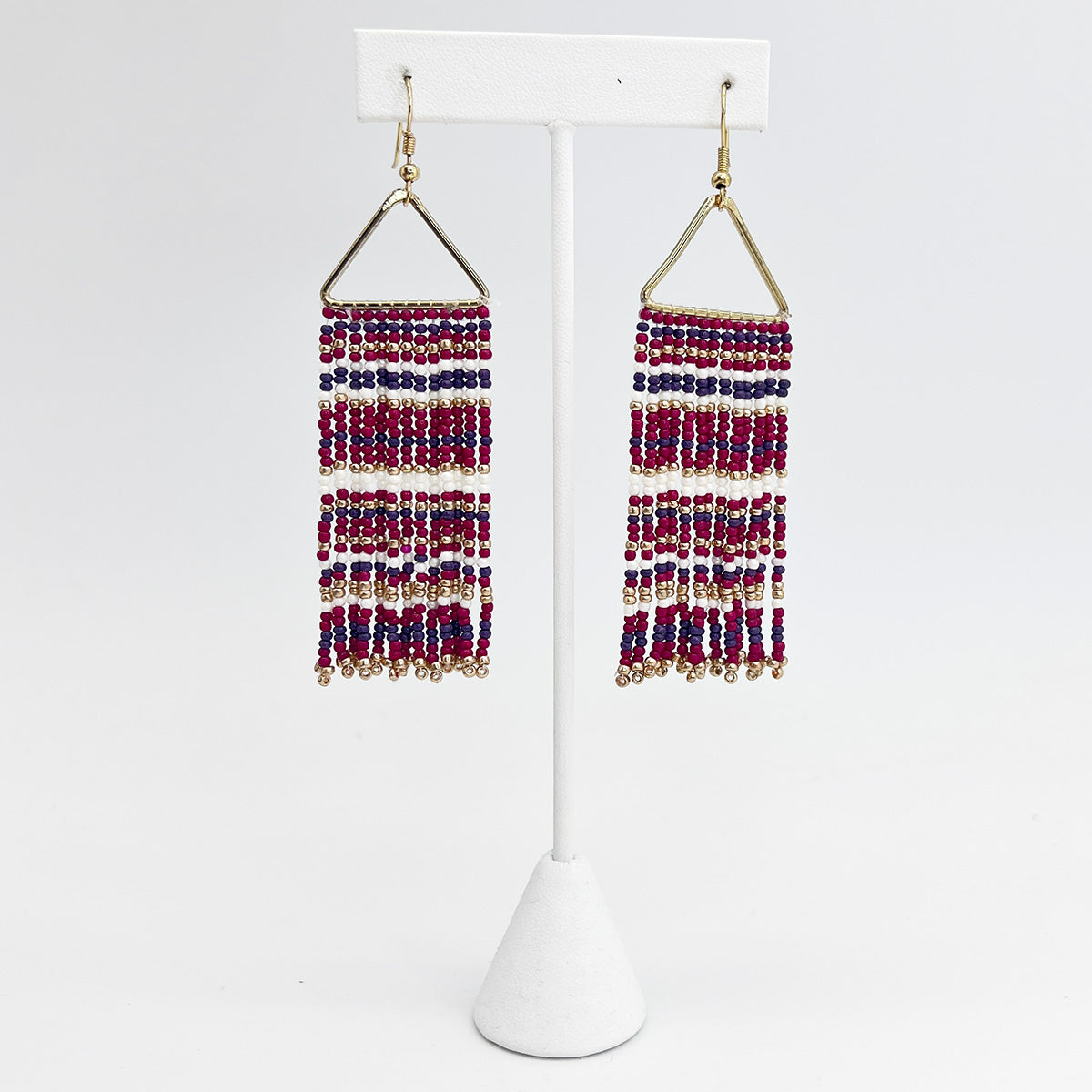 Seed Bead Color Waterfall Earrings - Multiple Color Styles