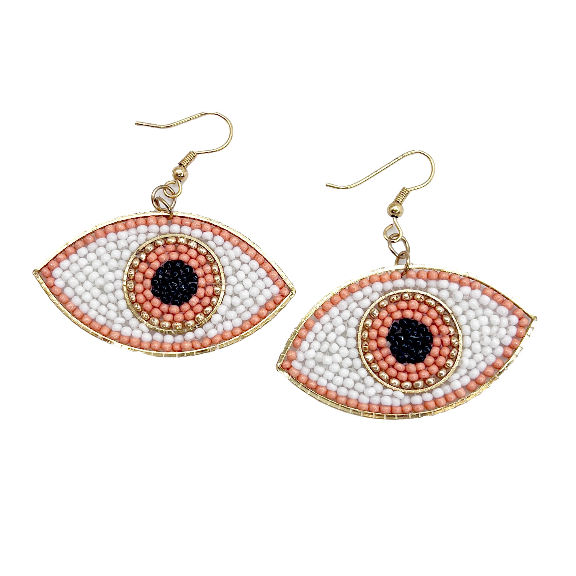 Seed Bead Evil Eye Earrings