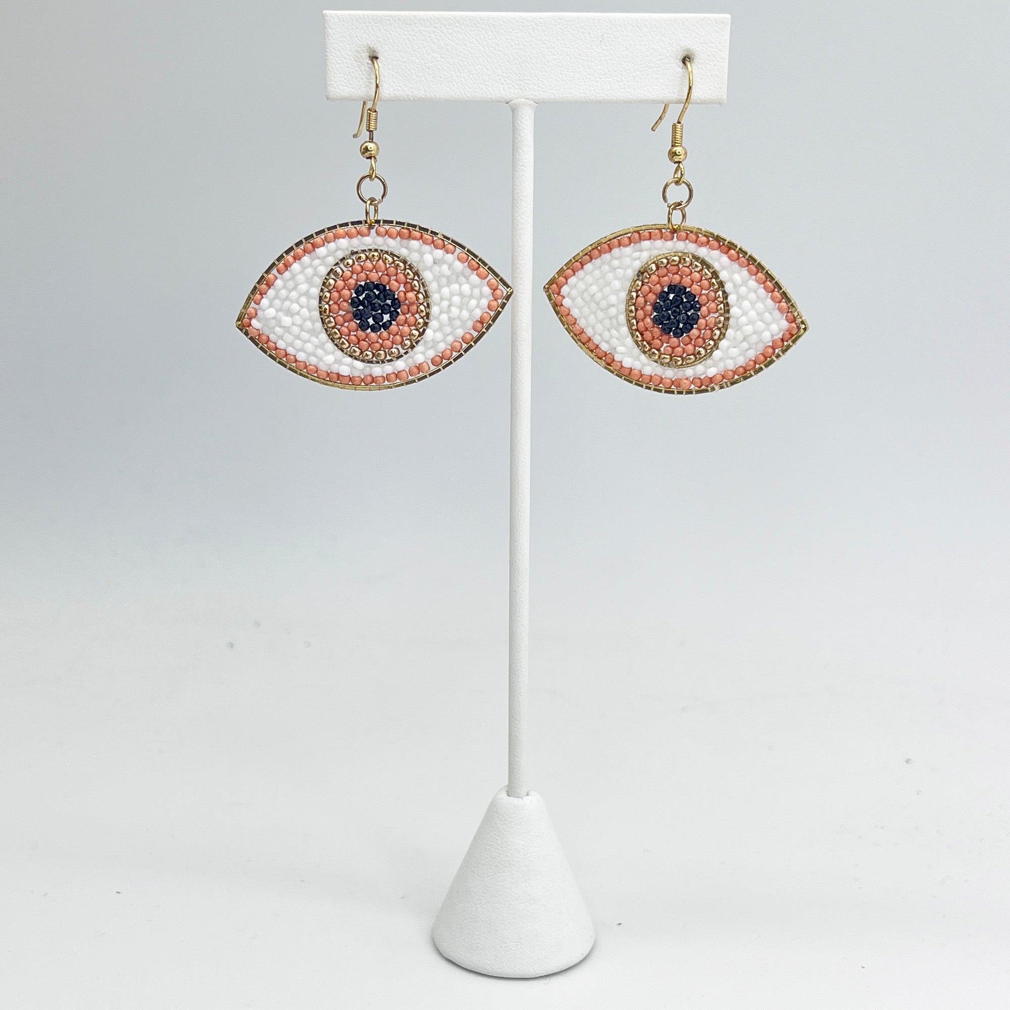 Seed Bead Evil Eye Earrings