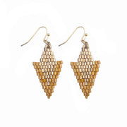 Seed Bead Arrowhead Earrings - Yellow
