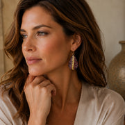 Copper Patina HandCrafted Earrings - Plum Band