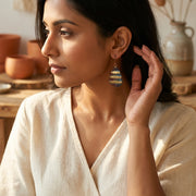 Copper Patina HandCrafted Earrings - Blue Ember