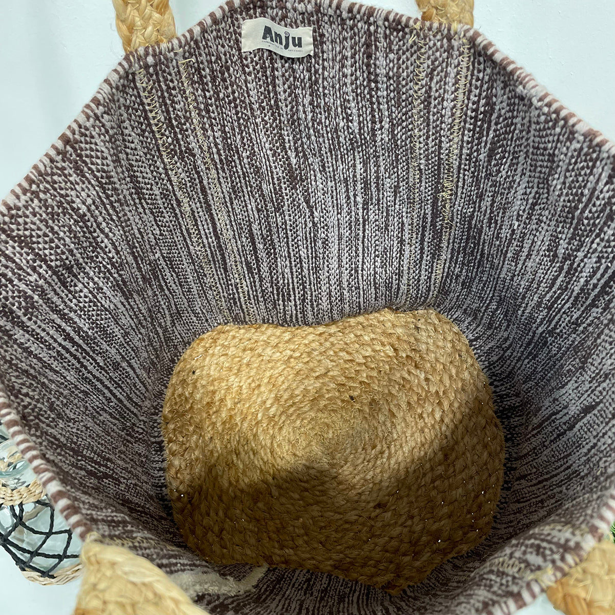 Isla Cotton and Jute Durable Everyday Tote- Grey