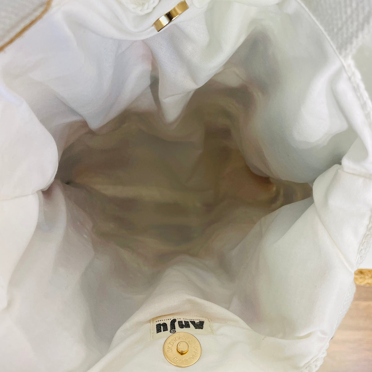 Laya White Cotton Crochet Tote Bags