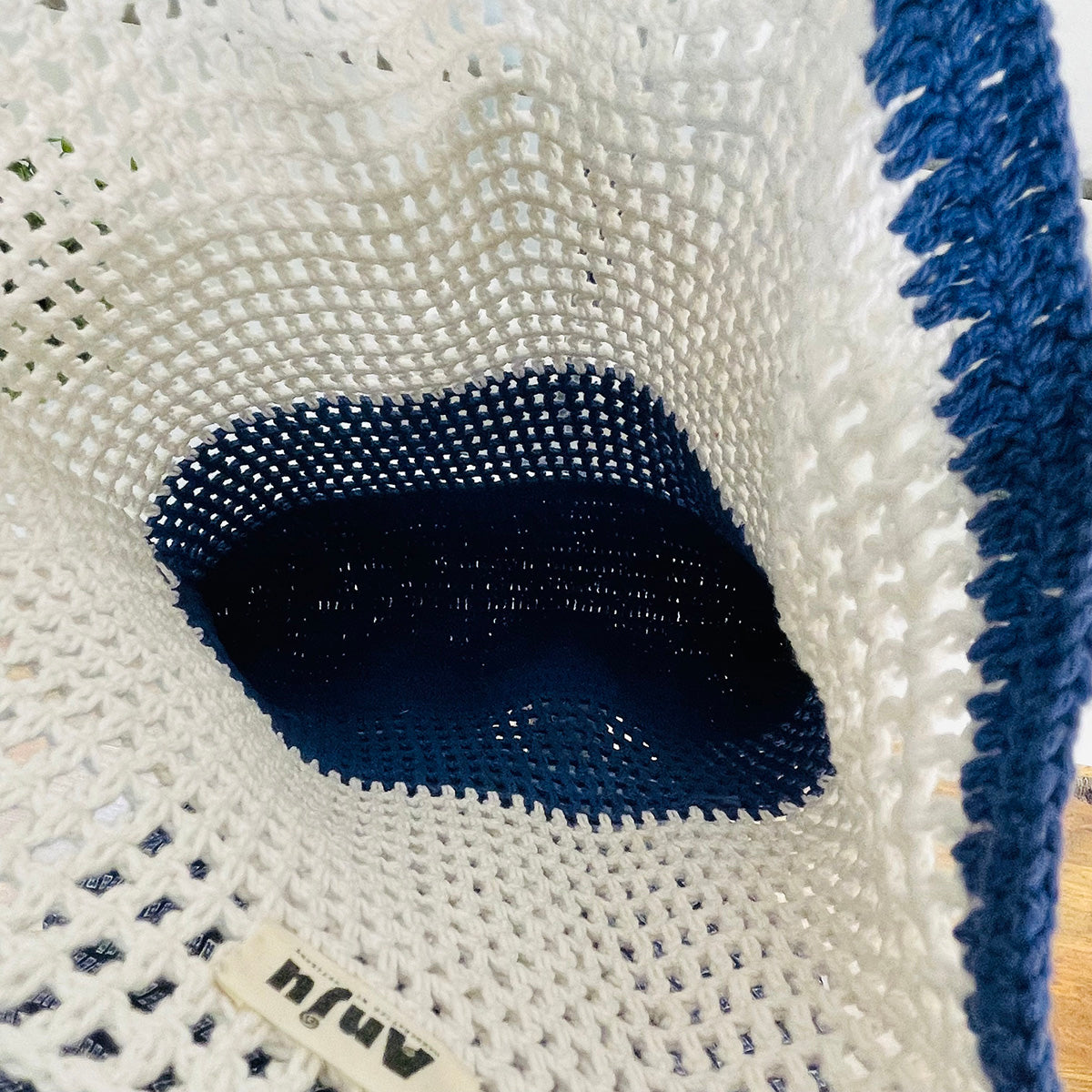 Ella Woven Cotton Market Tote Bags - Blue