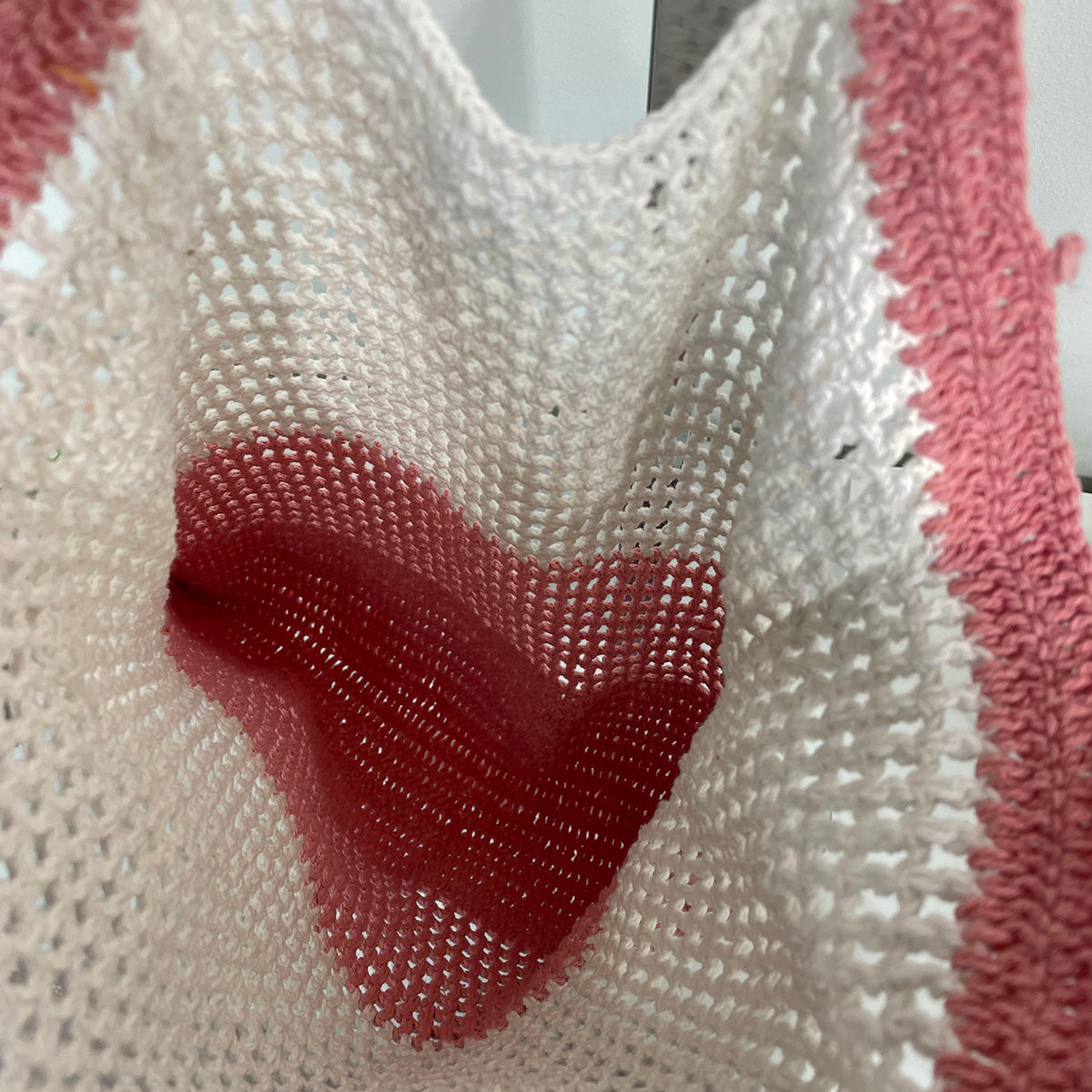 Ella Woven Cotton Market Tote Bags- Pink