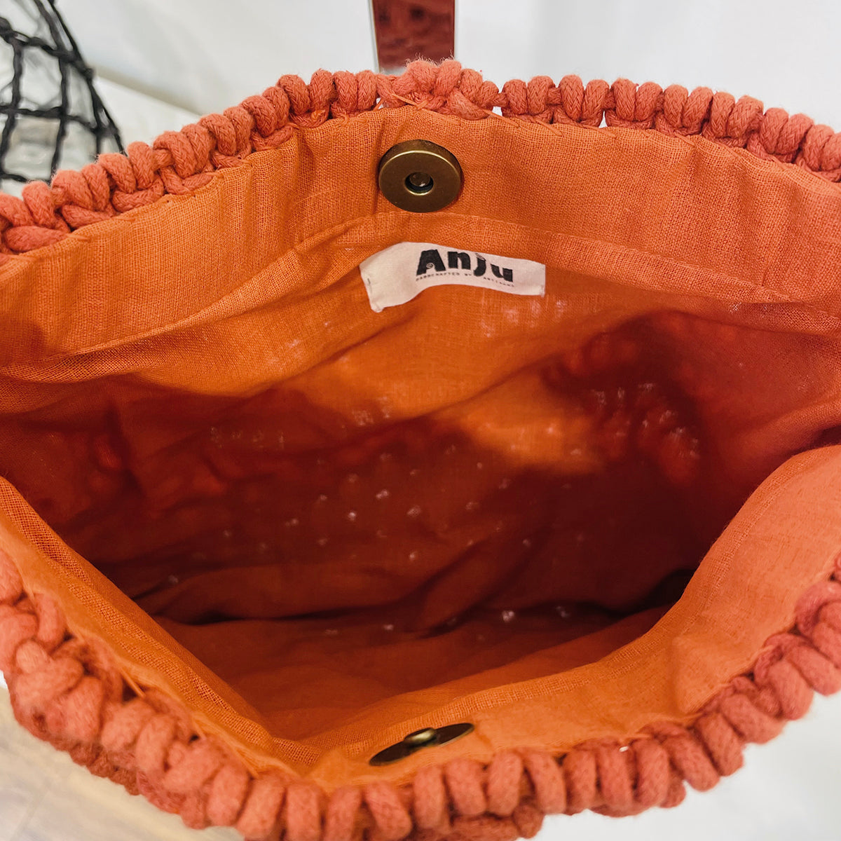 Adira Woven Cotton Crossbody Macrame Bags - Rust