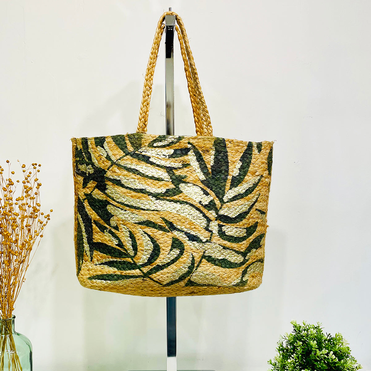 Capri Jute Bag with Tropical Prints