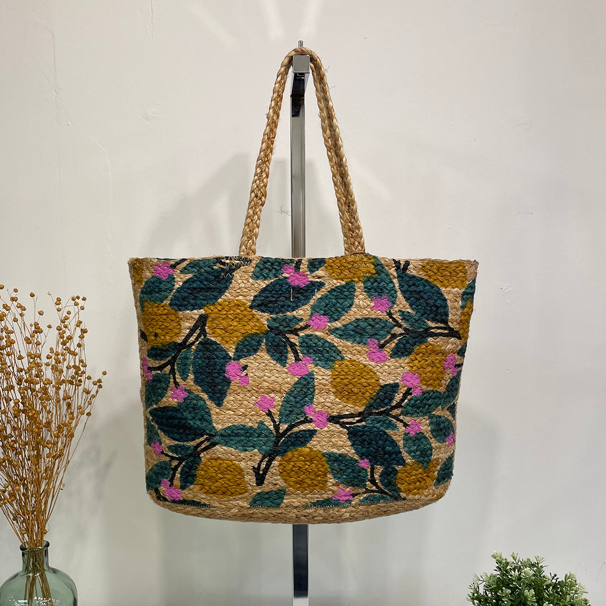 Capri Jute Bag with Tropical Prints