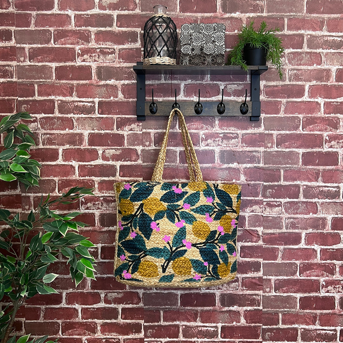 Capri Jute Bag with Tropical Prints