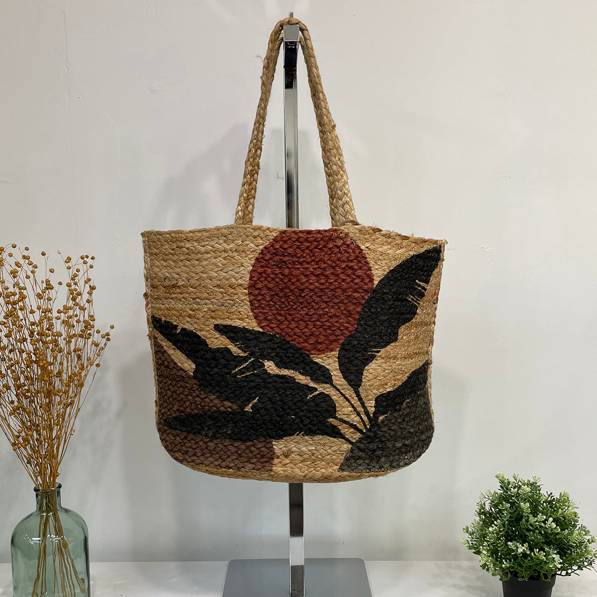 Capri Jute Bag with Tropical Prints